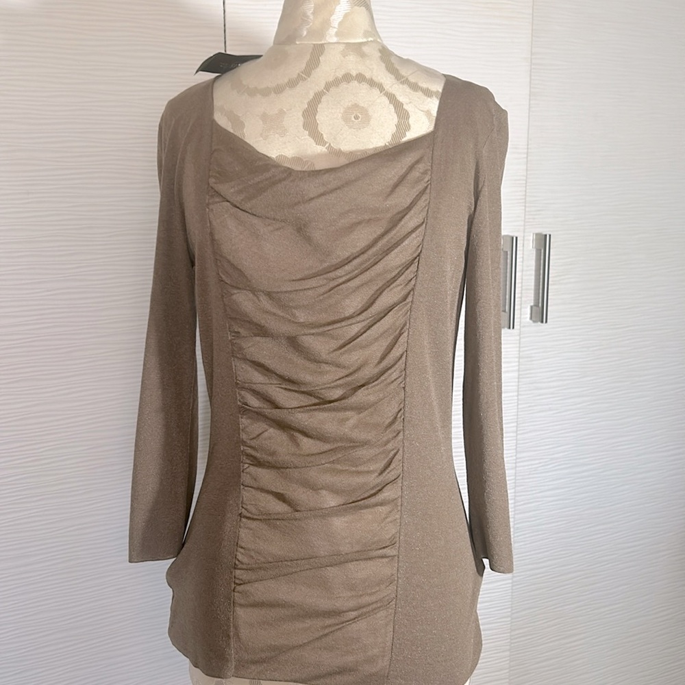 NWT Shimmery Lafayette 3/4 sleeve top, Sz S